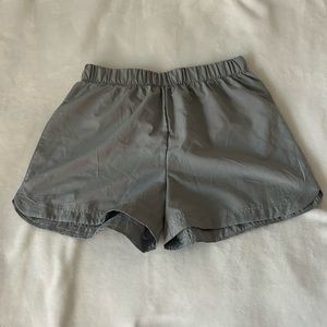 Grey active running shorts